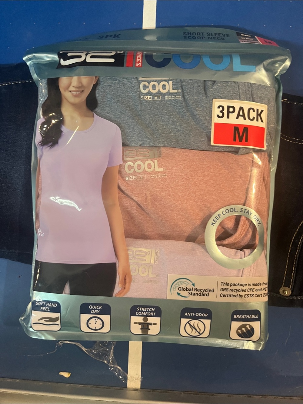 32 Degrees Women’s 3-Pack Short Sleeve Scoop Neck Tops - Pink/Gray/Lilac